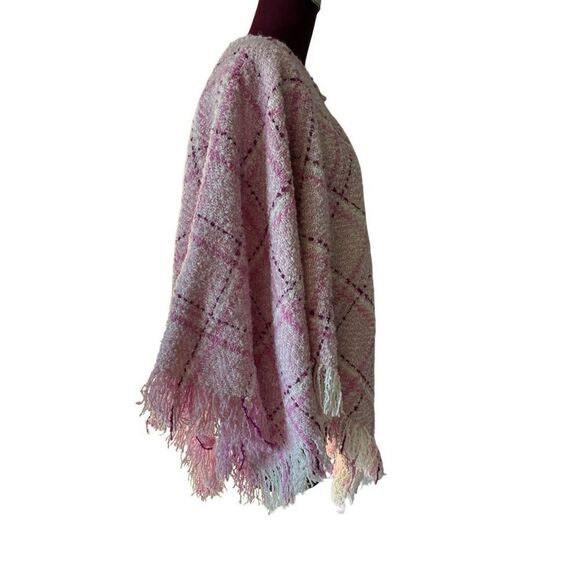 Boyne Valley Weavers Pink Plaid Alpaca Wool Fringed Handmade ONE SIZE Handcrafte - Picture 7 of 7